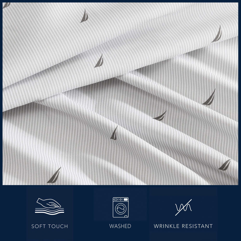 Boat Stripe Grey Full Sheet Set,Sienna-dust,large