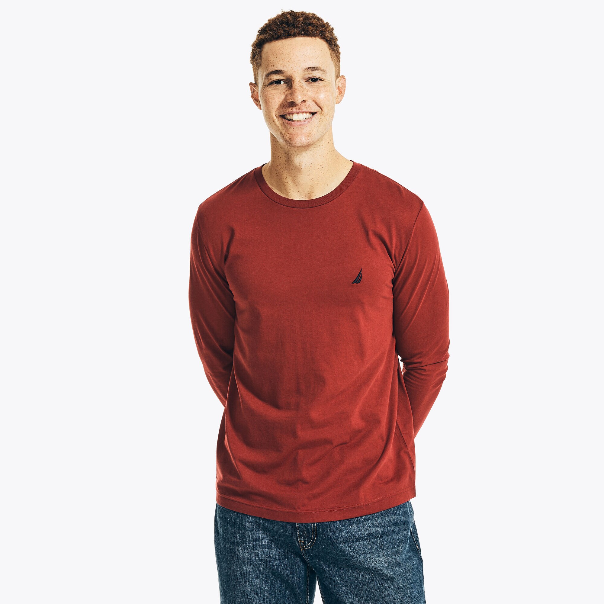 Long-Sleeve Deck T-Shirt,Flamingo,large