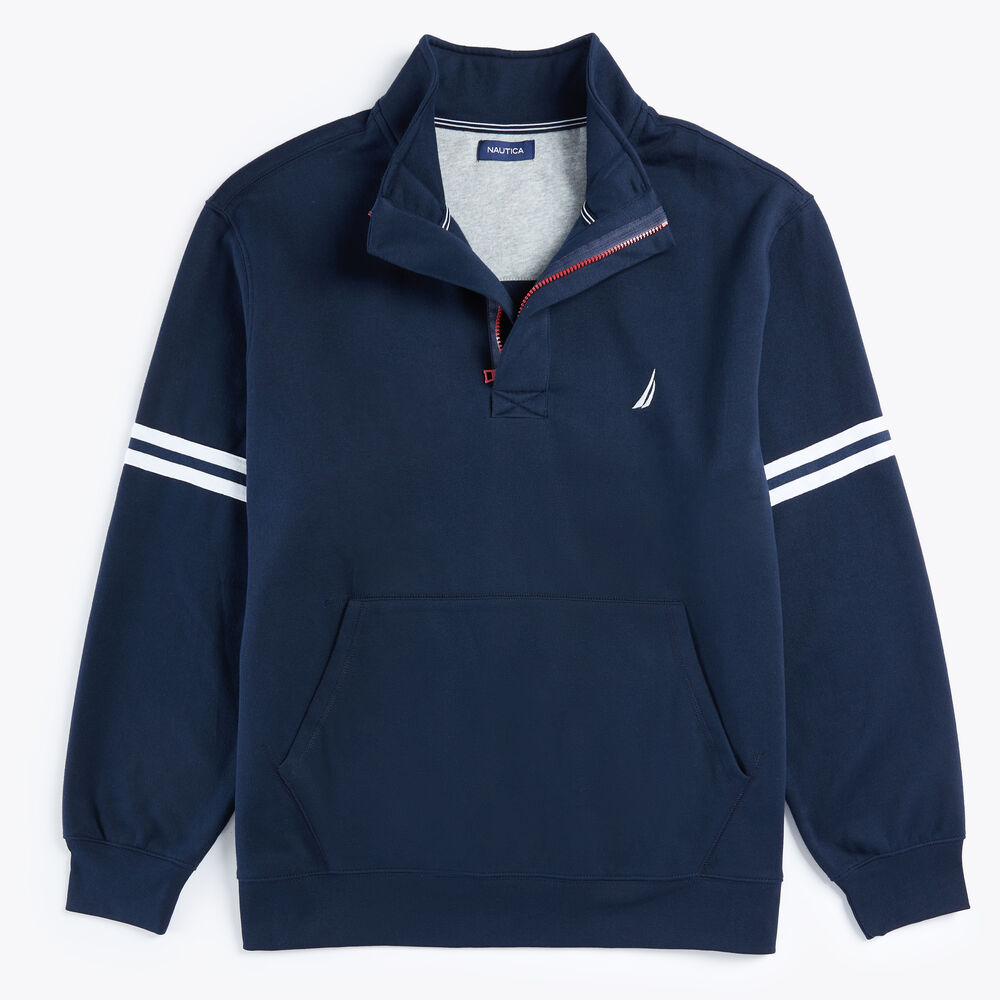 BIG & TALL BRAND ICON QUARTER-ZIP SWEATSHIRT,Navy,large