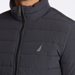 BIG & TALL STRETCH REVERSIBLE PUFFER,Black,large