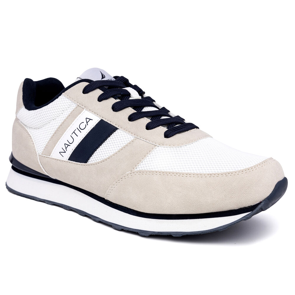 Logo Lace-Up Sneaker,Antique White Wash,large