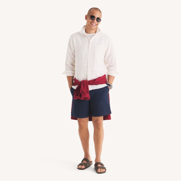 Plaid Linen-Blend Shirt