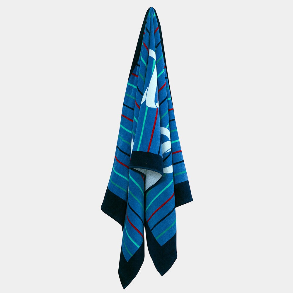 KIDS' LOGO SCRIPT PRINT BEACH TOWEL,Angel Blue,large