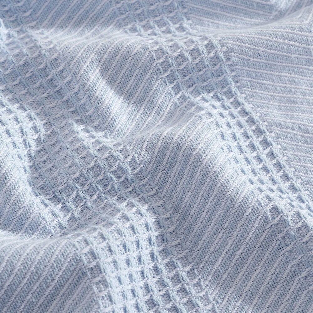 Chevron Blue Full Queen Blanket,Sea Mist,large