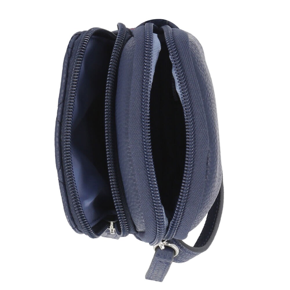 QUILTED PHONE CROSSBODY BAG,Workshirt Blue,large