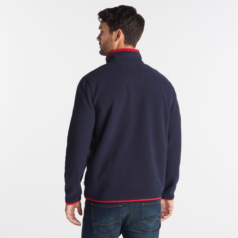 BIG & TALL QUARTER ZIP NAUTEX FLEECE PULLOVER,Navy,large