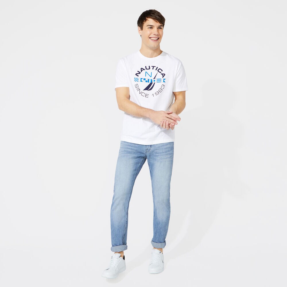 SAILING FLAGS BRAND ICON GRAPHIC T-SHIRT,Bright White,large