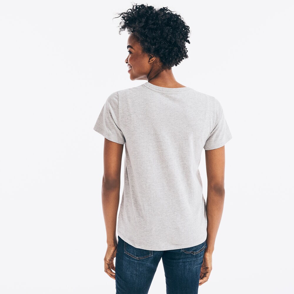 STRIPED LOGO GRAPHIC T-SHIRT,Grey Heather,large
