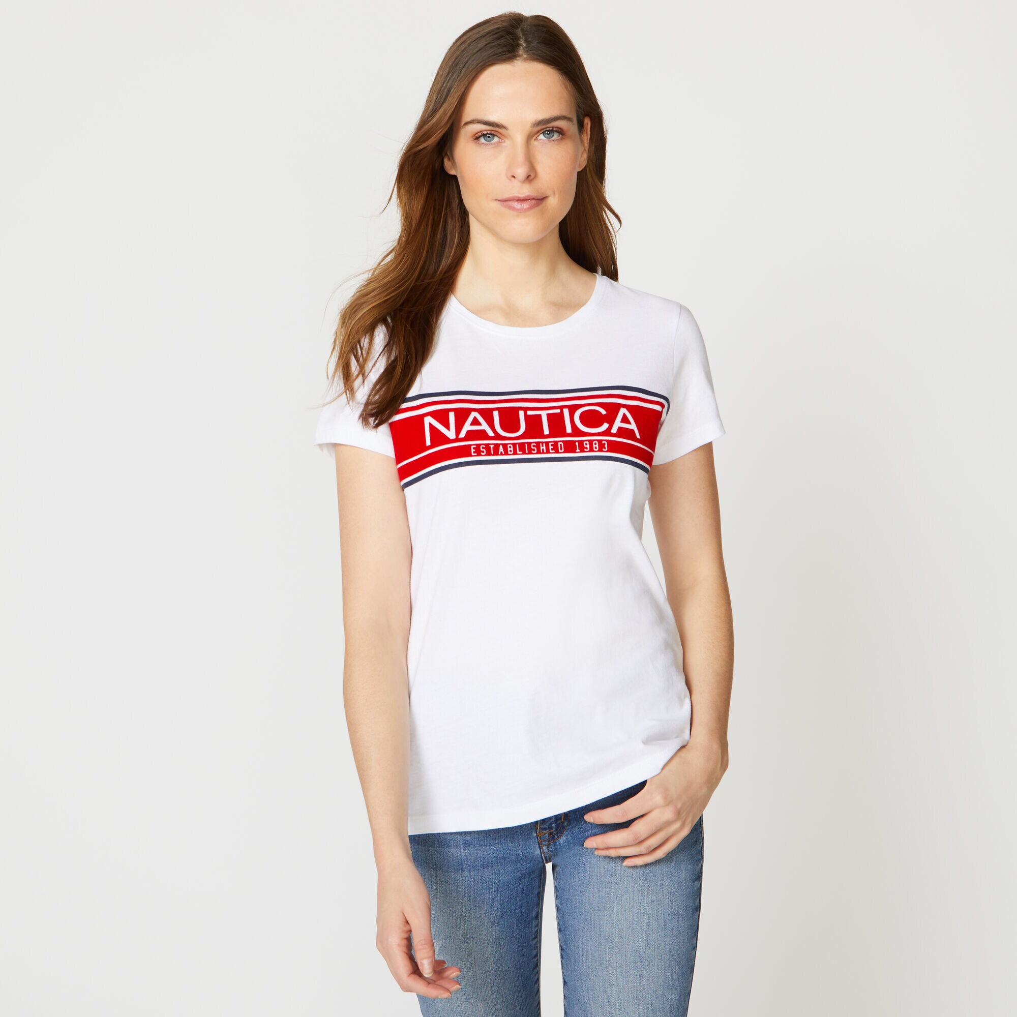 NAUTICA LOGO TEE,Bright White,large