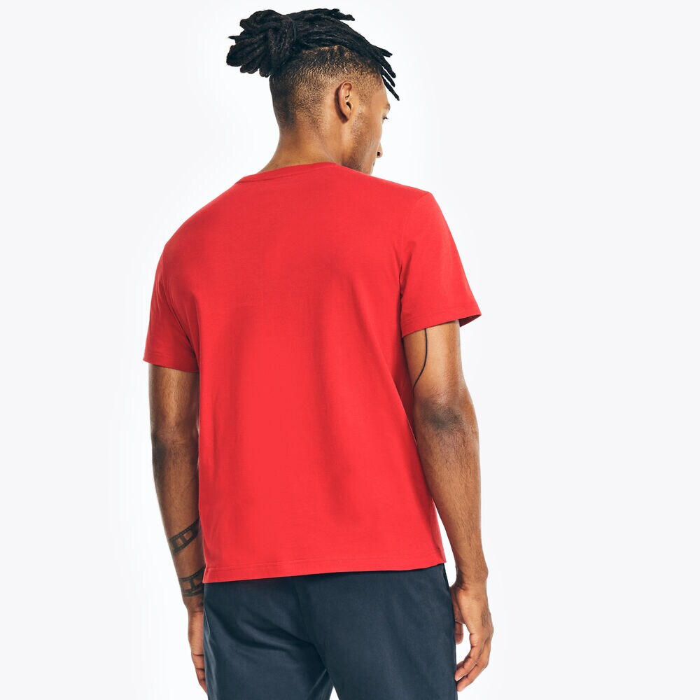 SUSTAINABLY CRAFTED YACHT LOGO GRAPHIC T-SHIRT,Nautica Red,large