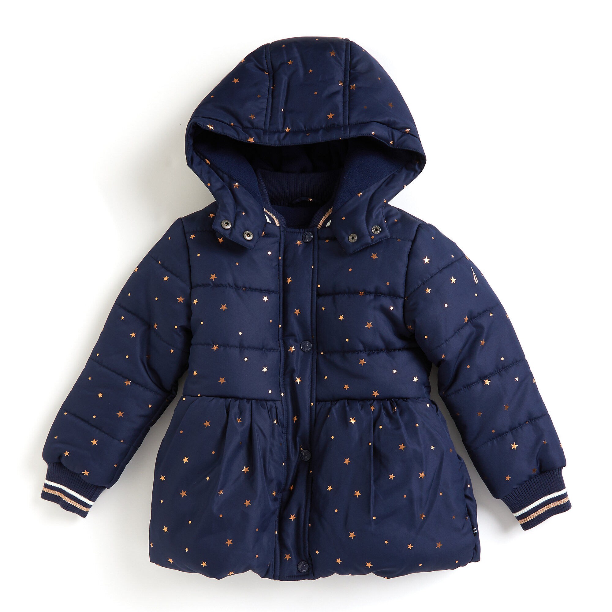 Girls' Metallic Star High-Waist Coat (7-16),Navy,large