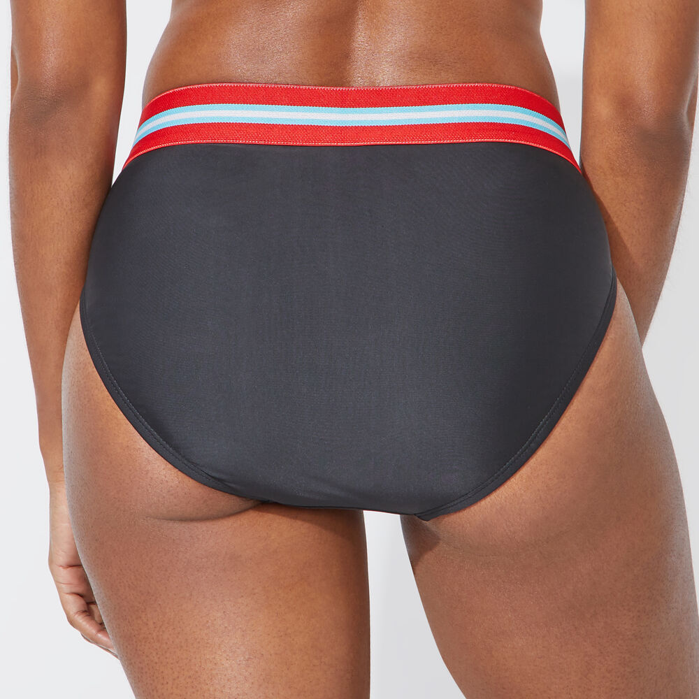 MID-RISE LOGO BAND BIKINI BOTTOM,True Black,large