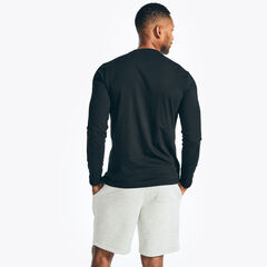 Crewneck Long-Sleeve T-Shirt,True Black,large