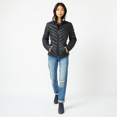 REVERSIBLE PACKABLE HOODED COAT,True Black,large