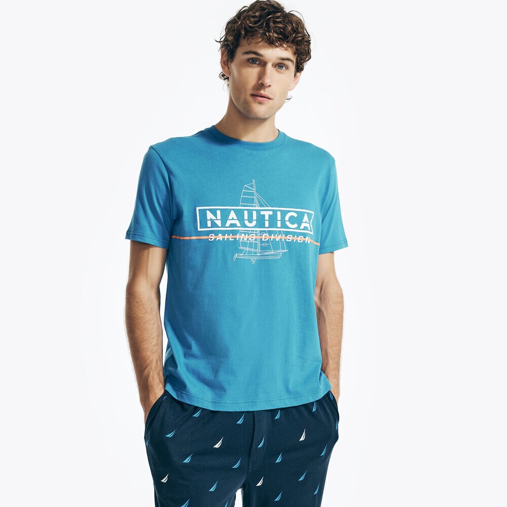 SAILING DIVISION GRAPHIC SLEEP T-SHIRT,True Navy,large