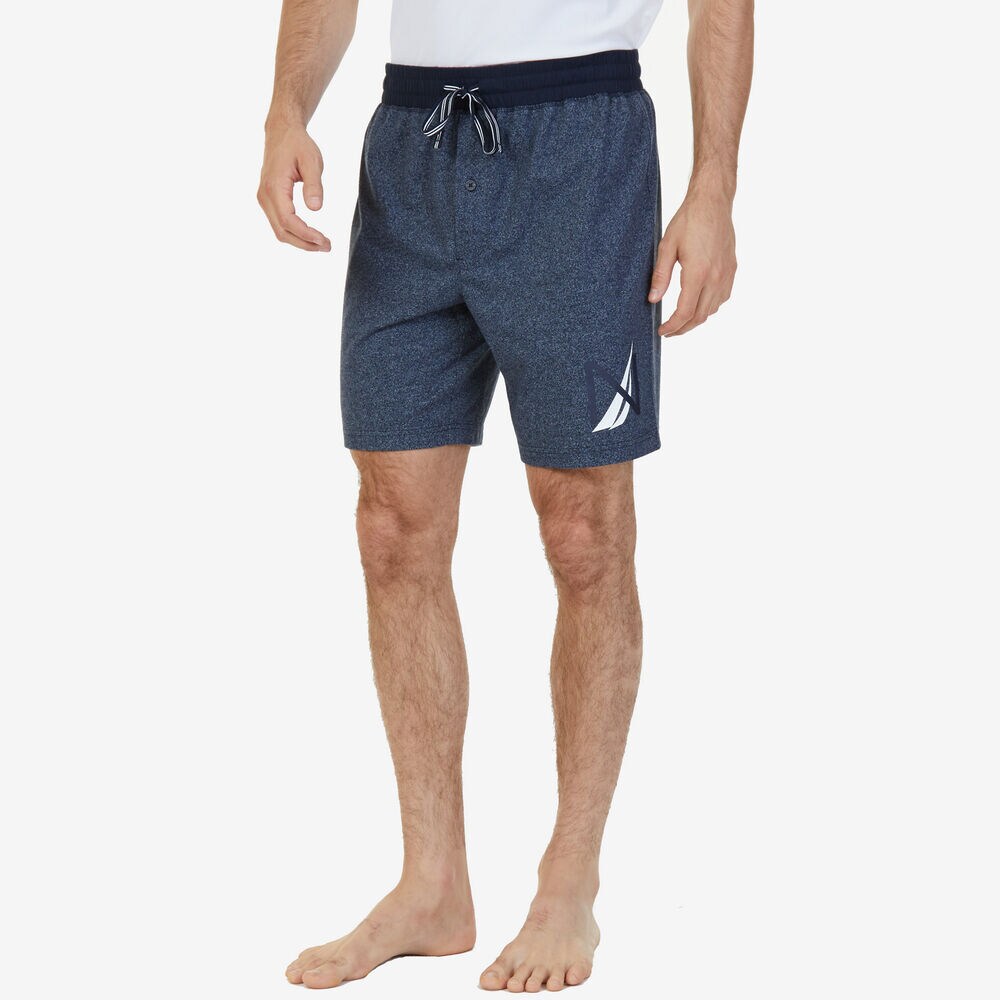 Slim Fit Sleep Shorts,Navy,large