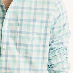 Plaid Oxford Shirt,Ice Blue,large
