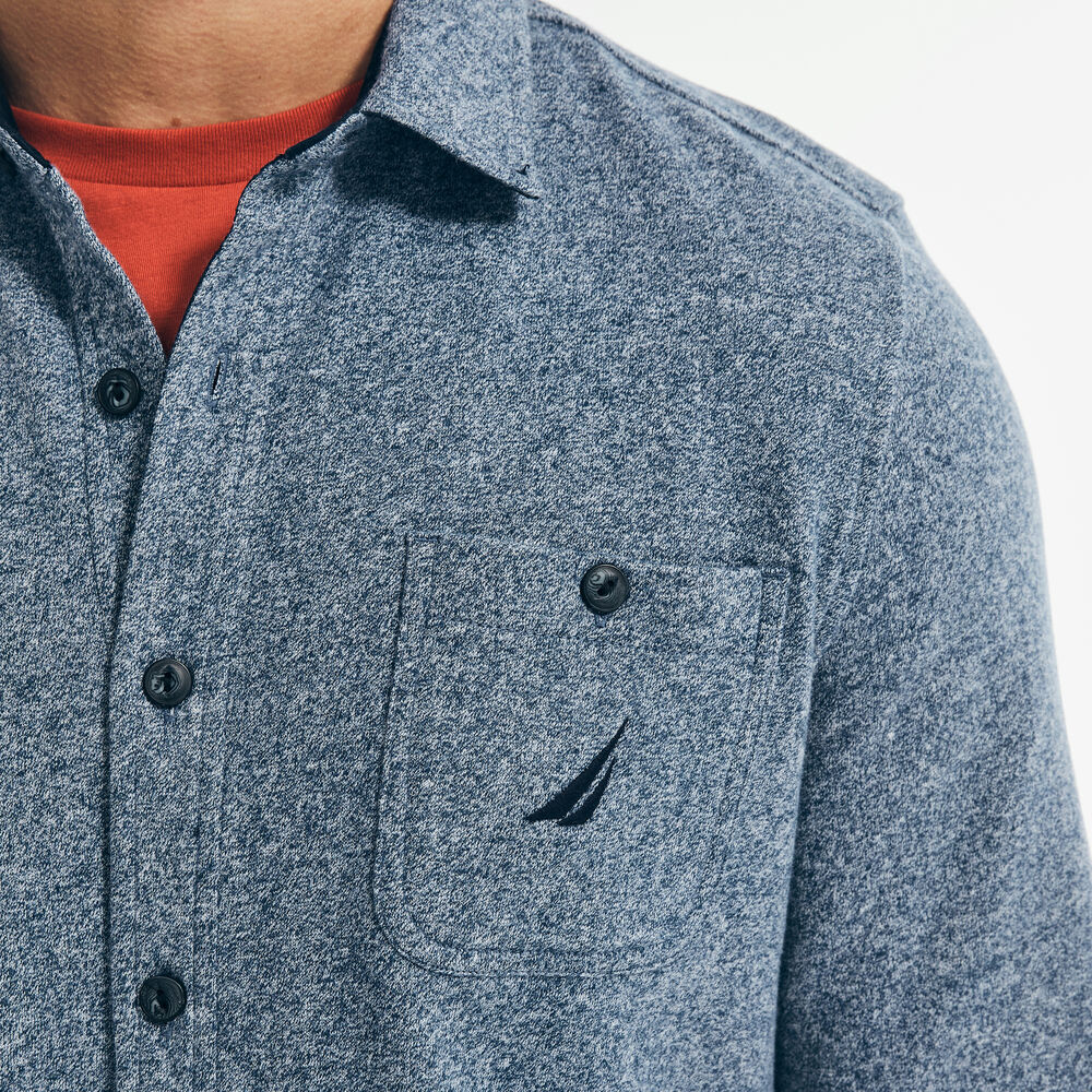BUTTON-DOWN OVERSHIRT,Navy,large