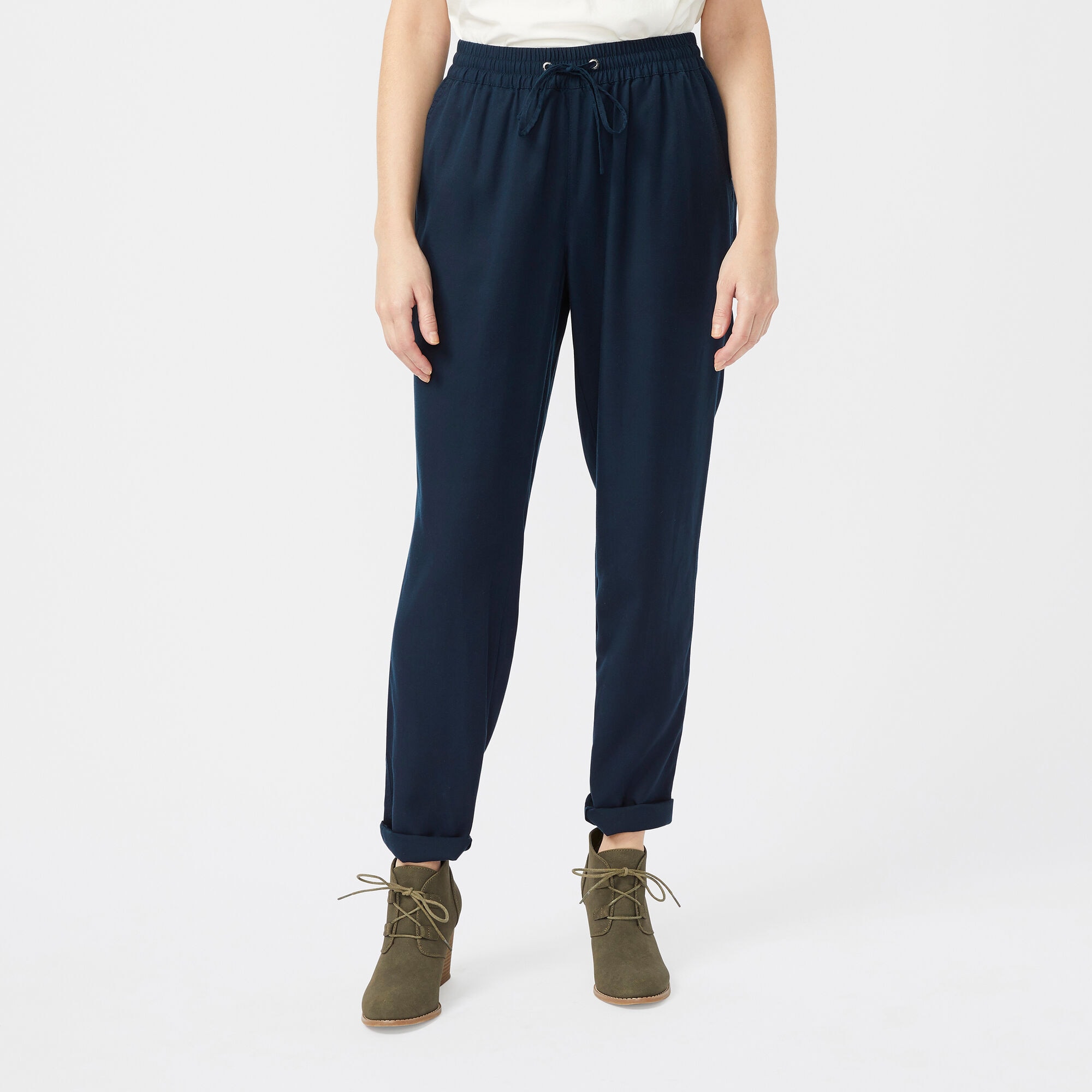 SUSTAINABLY CRAFTED ELASTIC-WAIST PANT,Stellar Blue Heather,large
