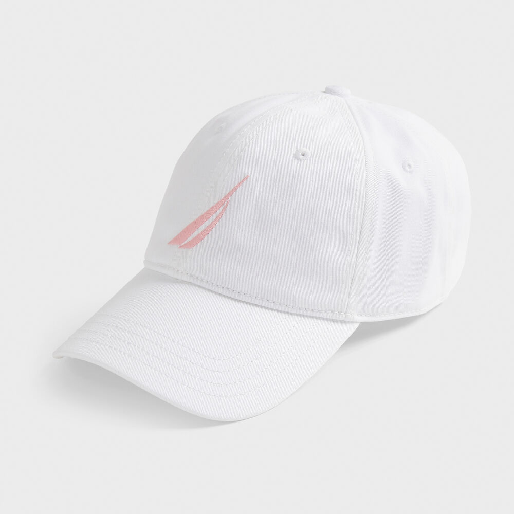 BRAND ICON EMBROIDERED CAP,Bright White,large
