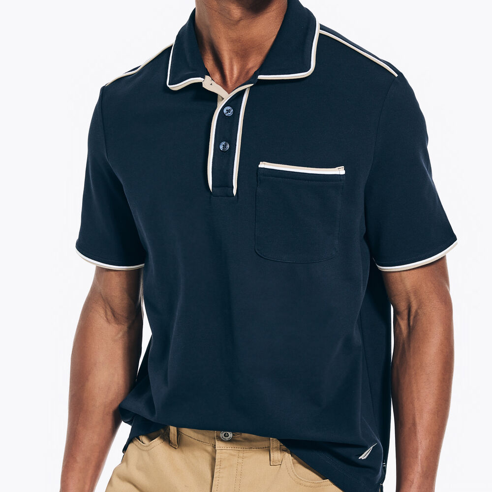 Classic Fit Performance Polo,Navy,large