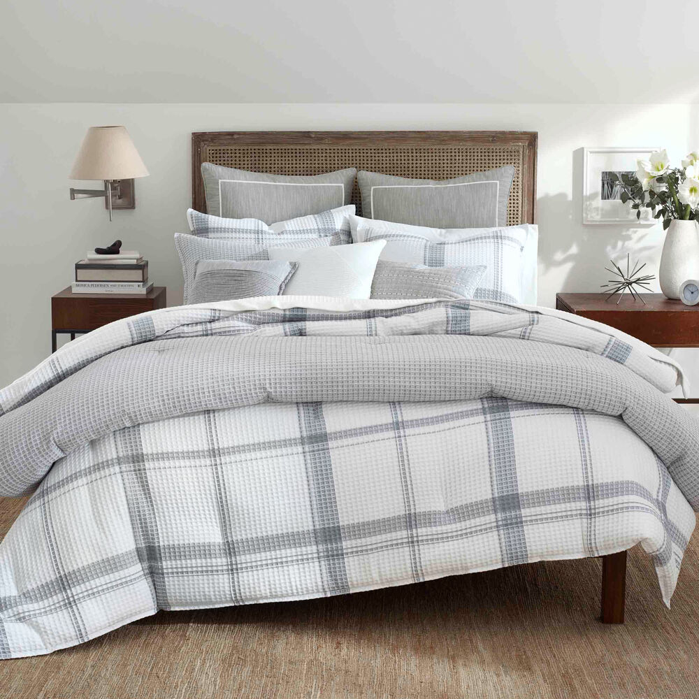 Bronwell Full/Queen Comforter Set in Grey Windowpane,Grey Heather,large