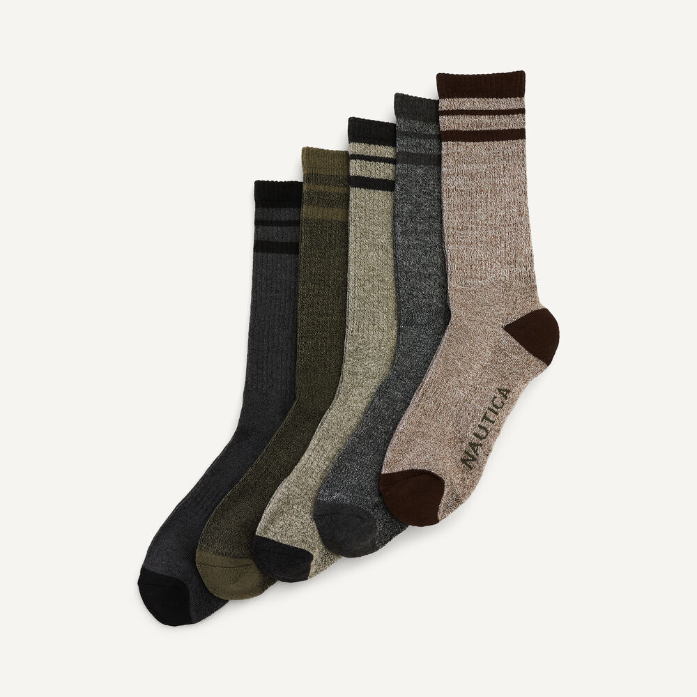 Athletic Crew Socks, 5-Pack,Breezy Blue,large
