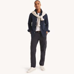 Slim Fit Wrinkle-Resistant Printed Shirt,Navy,large