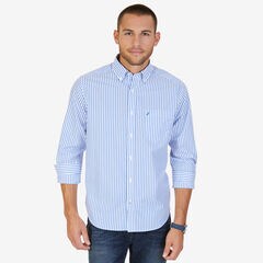 Classic Fit Striped Button Down,Rolling River Wash,large