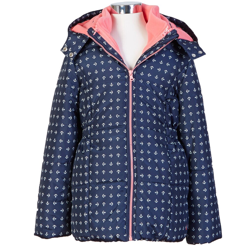 Girls' Anchor 3-in-1 Jacket (8-16),Navy,large