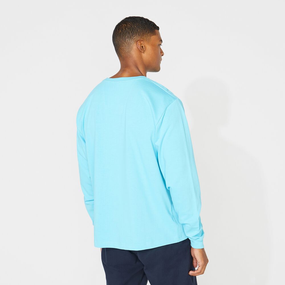 LOGO COLORBLOCK LONG SLEEVE T-SHIRT,Ballard Blue,large