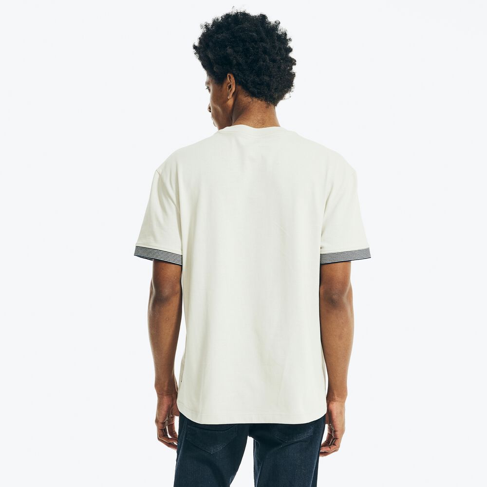 EMBROIDERED LOGO T-SHIRT,Nautica Stone,large