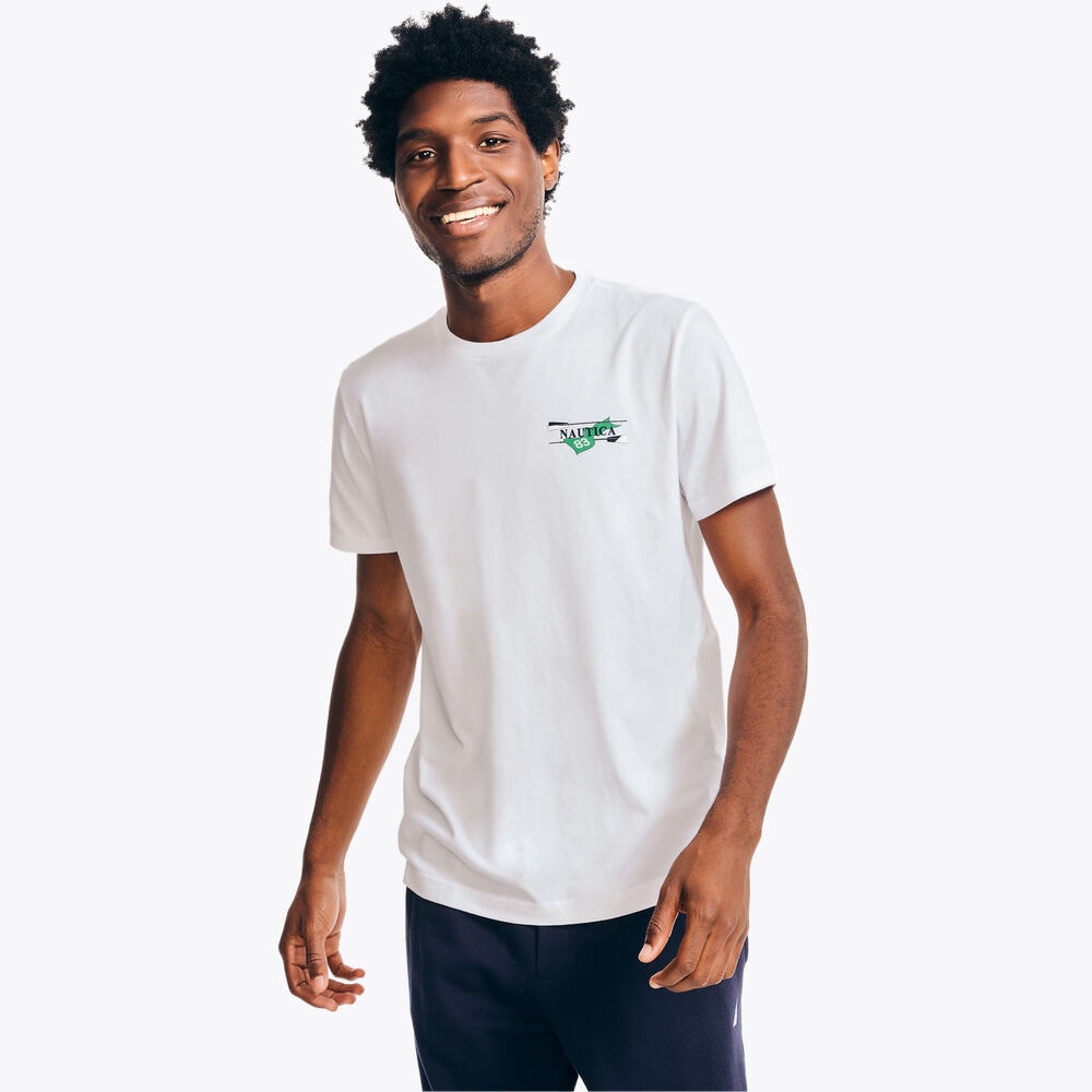 Sustainably Crafted Rowing Team Graphic T-Shirt,Bright White,large