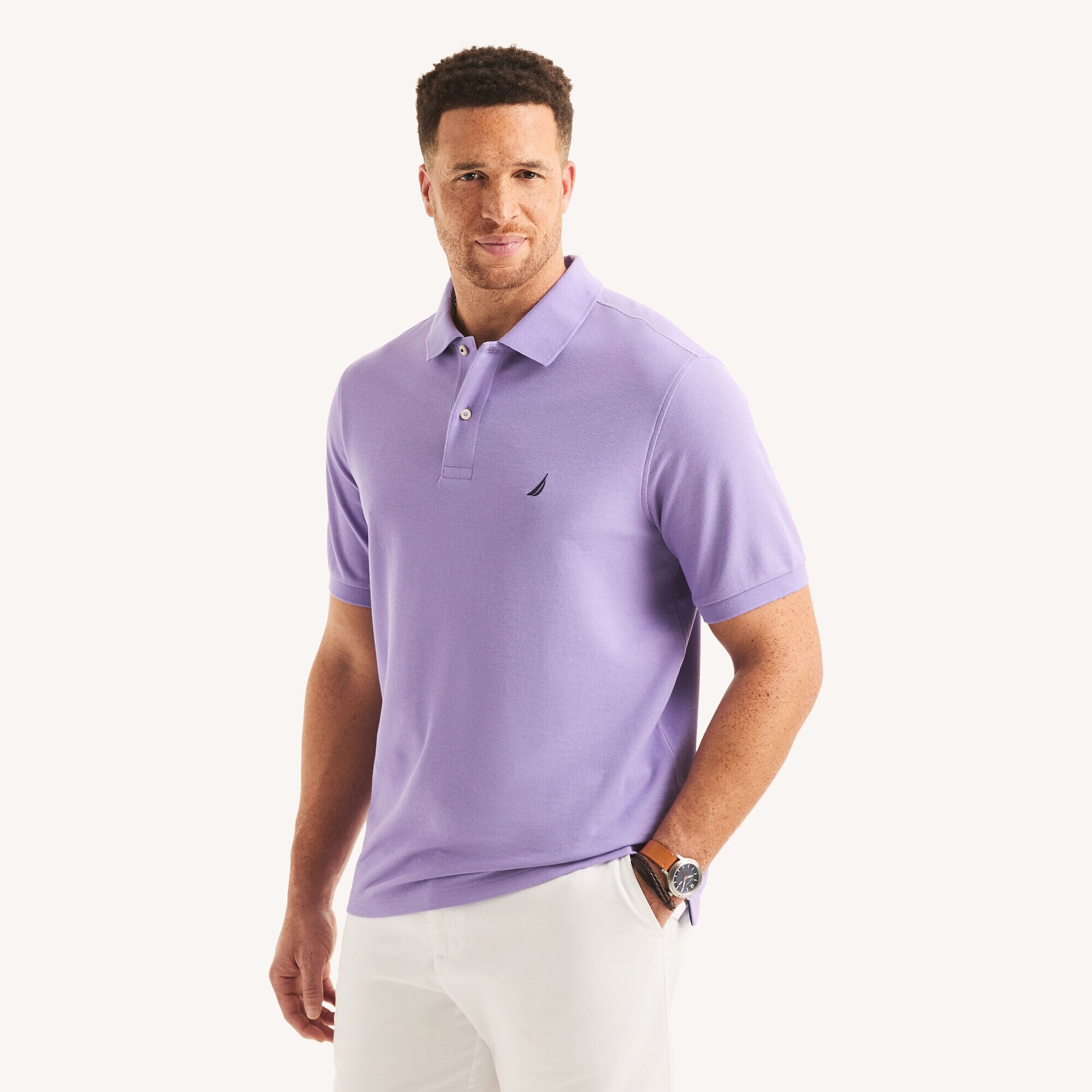 Big & Tall Classic Fit Performance Deck Polo,Deep Peri,large