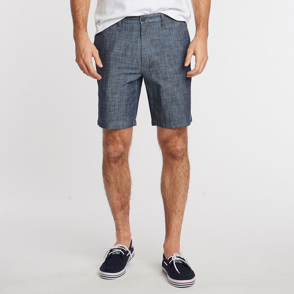 9.5" BIG & TALL CLASSIC FIT CHAMBRAY DECK SHORT,Sinker Blue Denim Wash,large