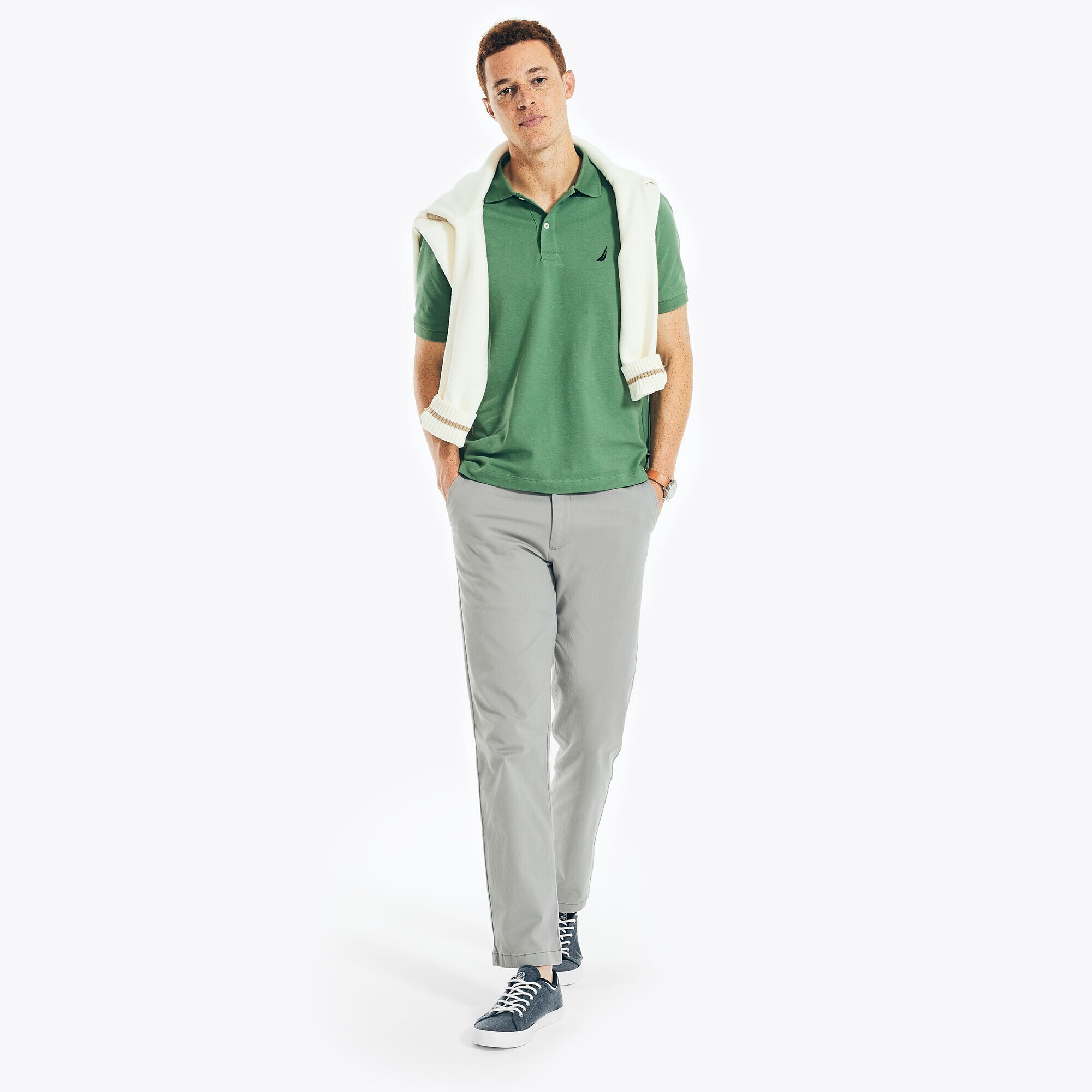 Classic Fit Deck Pant,Light Putty,large