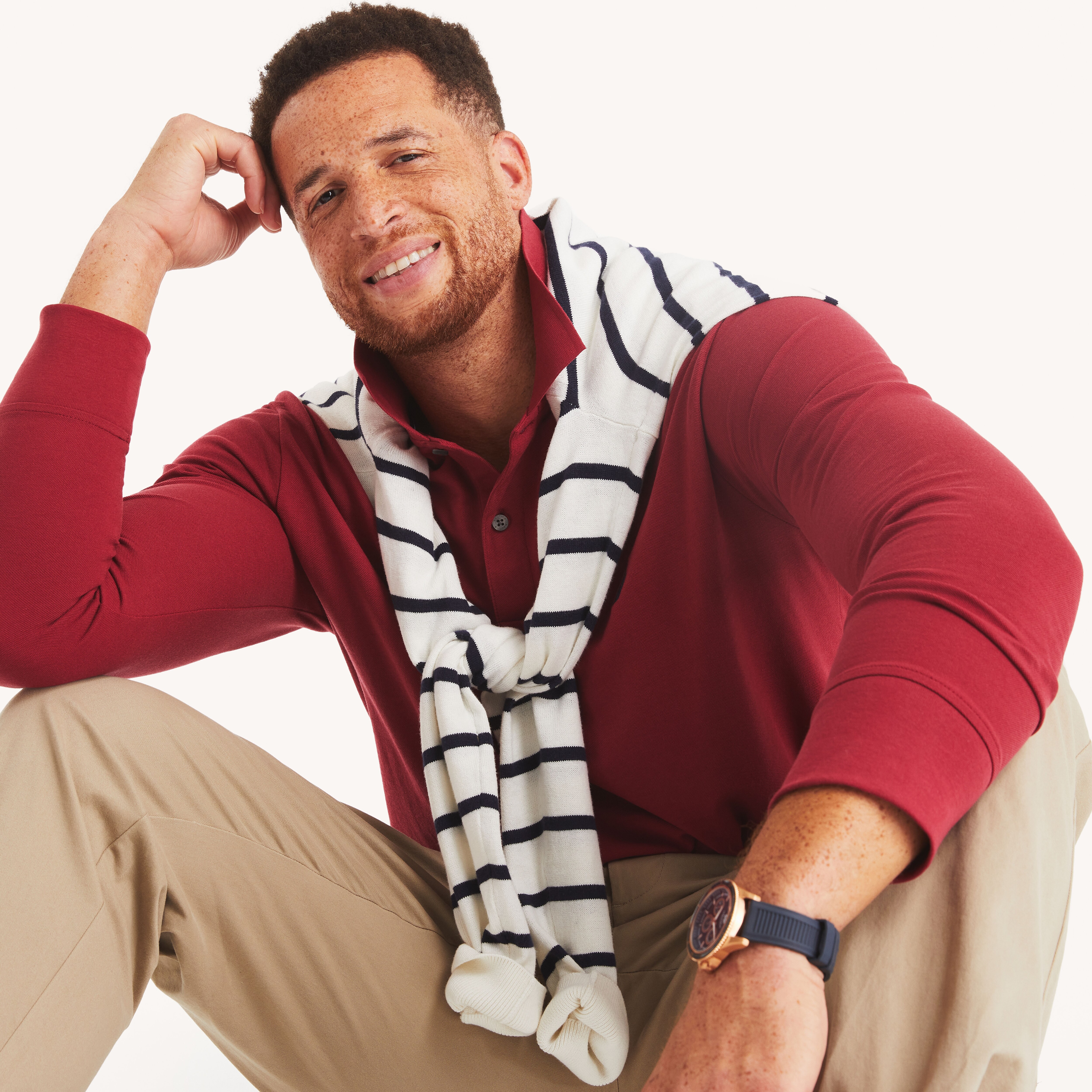 Big & Tall Classic Fit Long Sleeve Deck Polo | Nautica