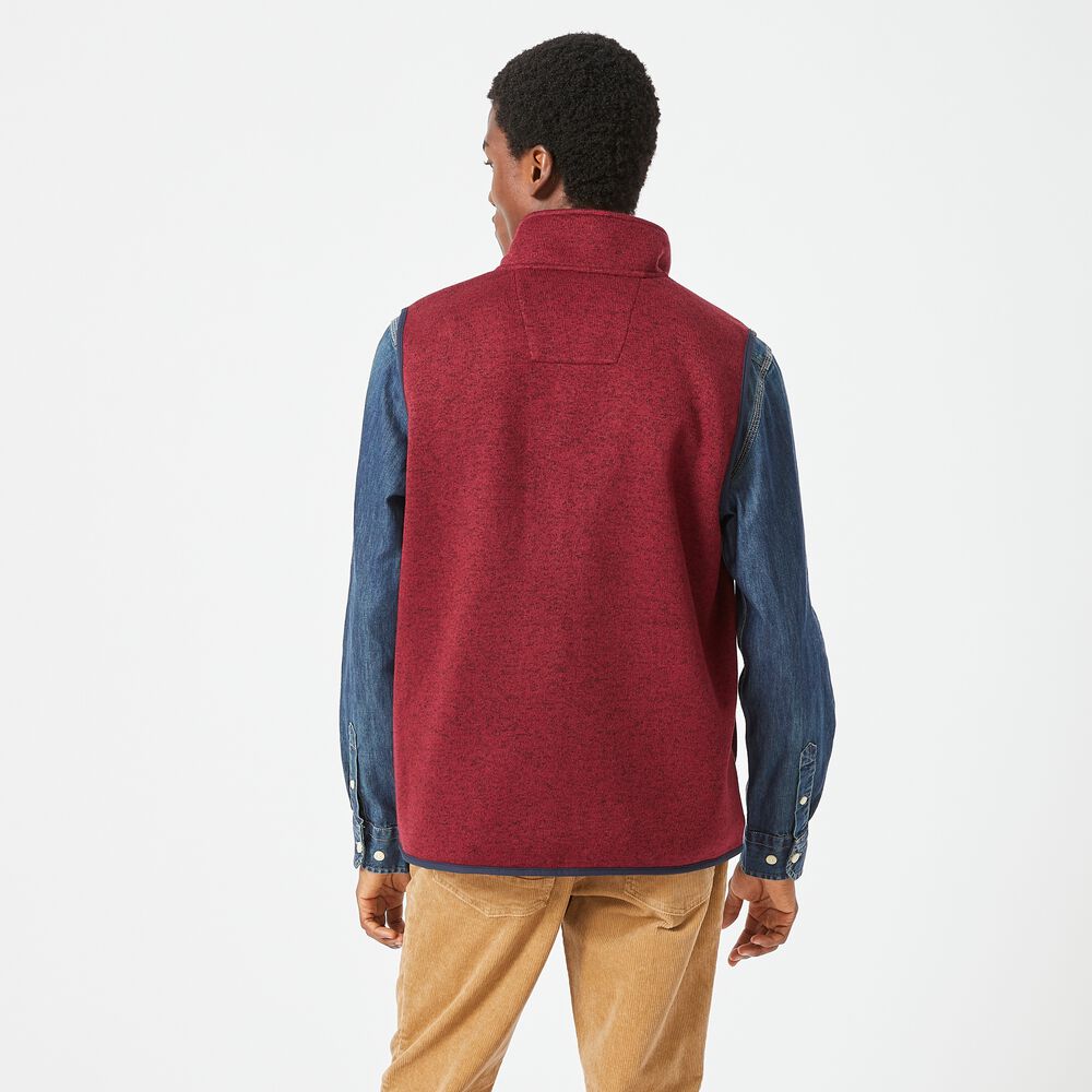 BRAND ICON FLEECE VEST,Zinfandel,large