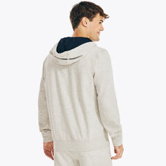 BIG & TALL FULL-ZIP FLEECE HOODIE,Charcoal,large