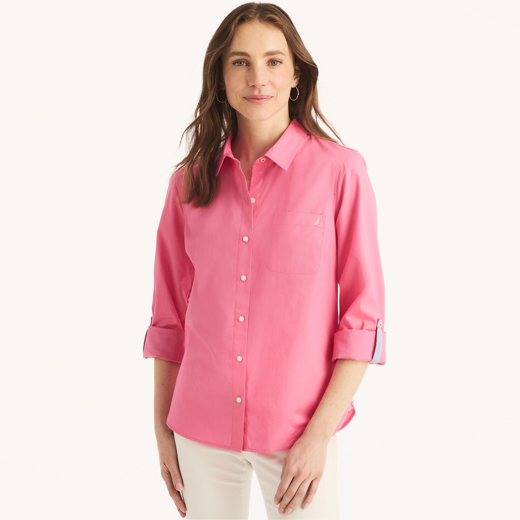 Button-Up Shirt,Pink,large