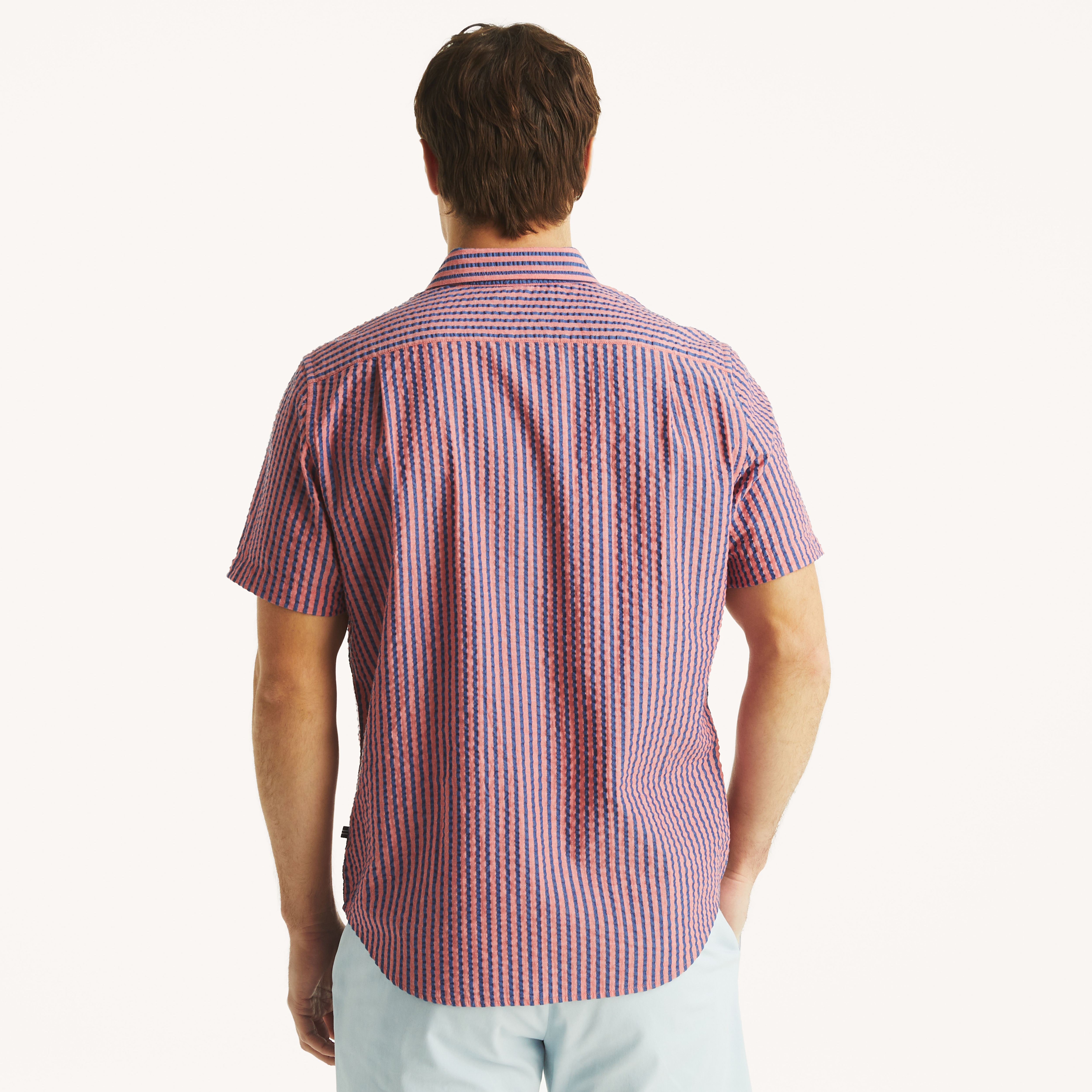 Striped Short-Sleeve Seersucker Shirt | Nautica