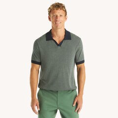 Herringbone Sweater Polo,Stellar Blue Heather,large