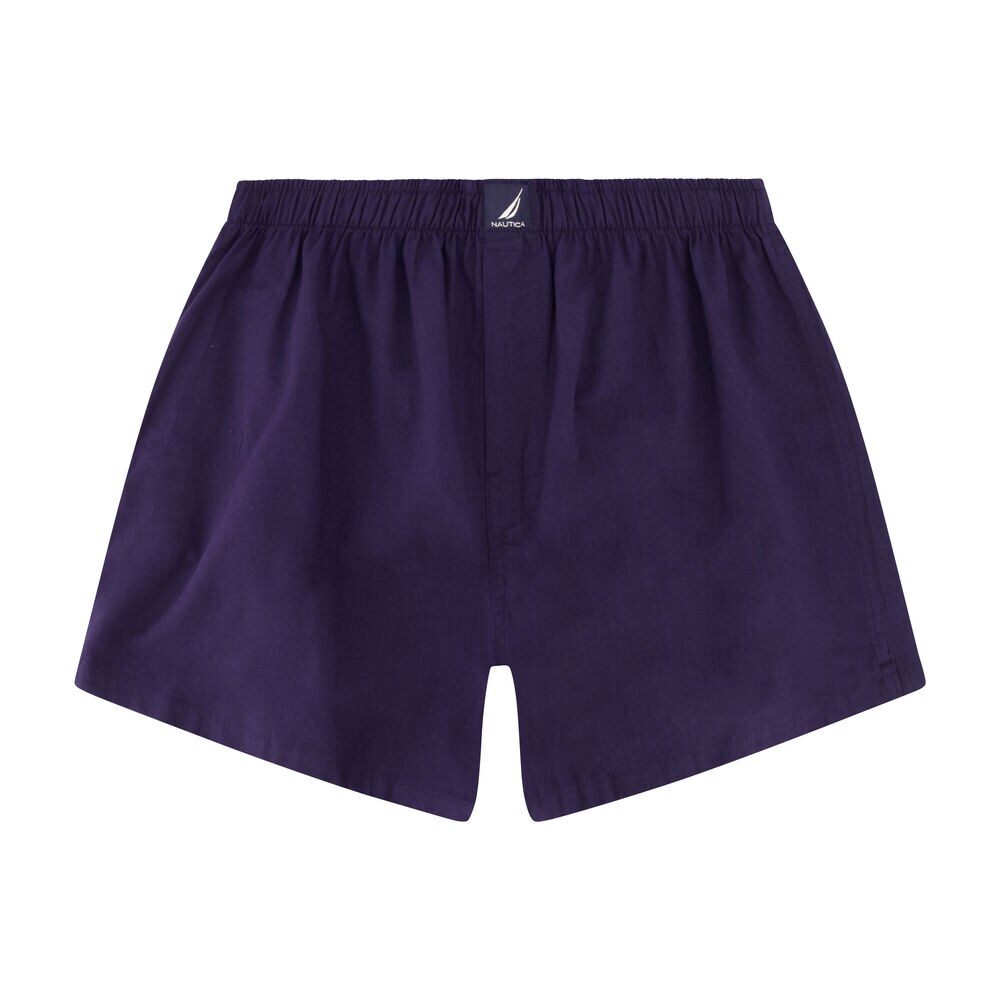 PRINTED WOVEN BOXERS, 3-PACK,Blue Indigo Heather,large