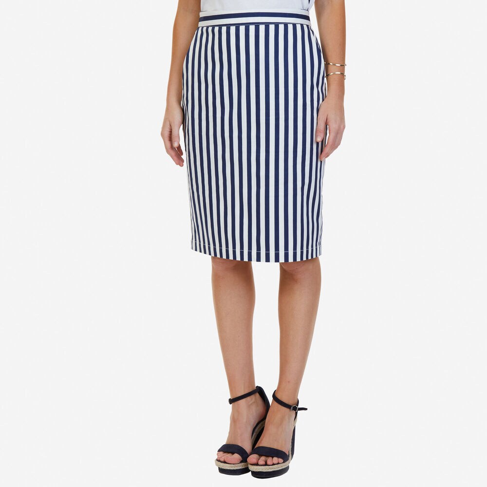 Striped Pencil Skirt,Stellar Blue Heather,large