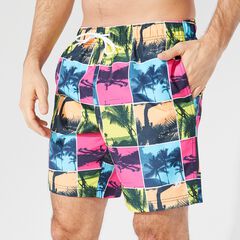 8" PALM TREE PHOTO PRINT SWIM,Rockaway Red,large