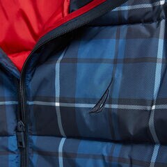 PLAID TEMPASPHERE BOMBER,Navy,large