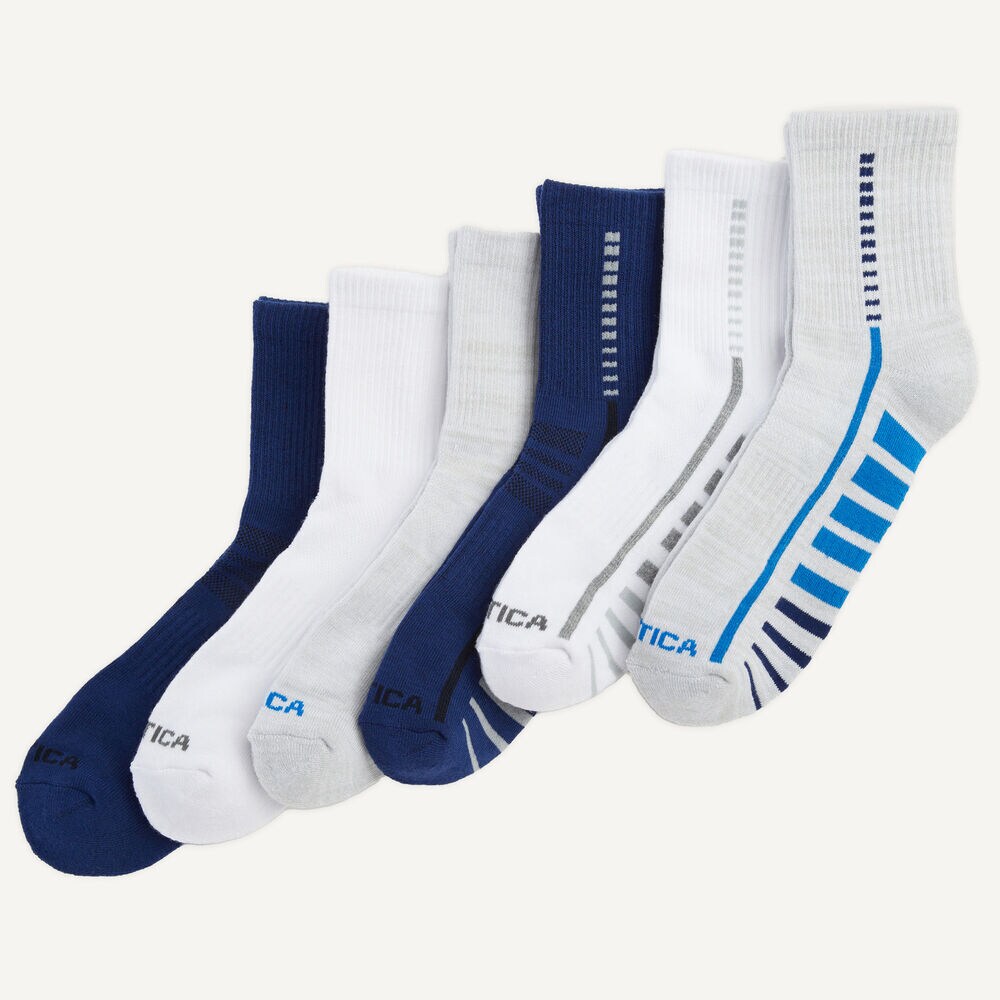 High Quarter Socks, 6-pack,Dove,large