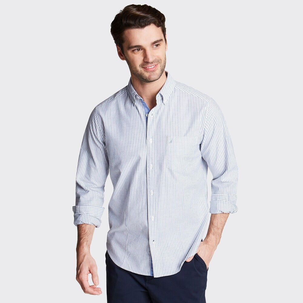 Long Sleeve Classic Fit Oxford Shirt,Blue Depths,large