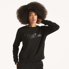 Sequin Logo Sweatshirt,True Black,large