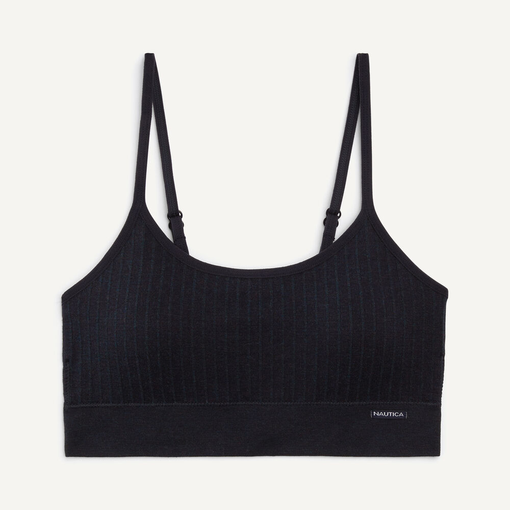 Seamless Ribbed Bra, 3-Pack,Workshirt Blue,large